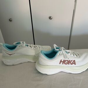 Hoka White Athletic Shoes with Cushioned Sole